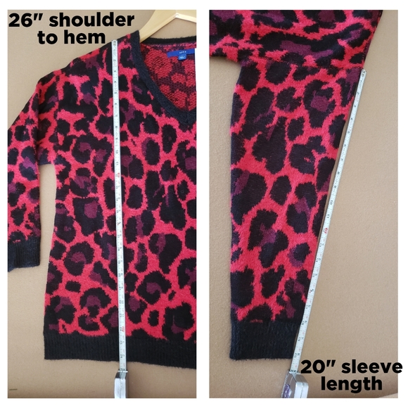 *SALE* NEW Sweater, Leopard Red - Picture 3 of 5